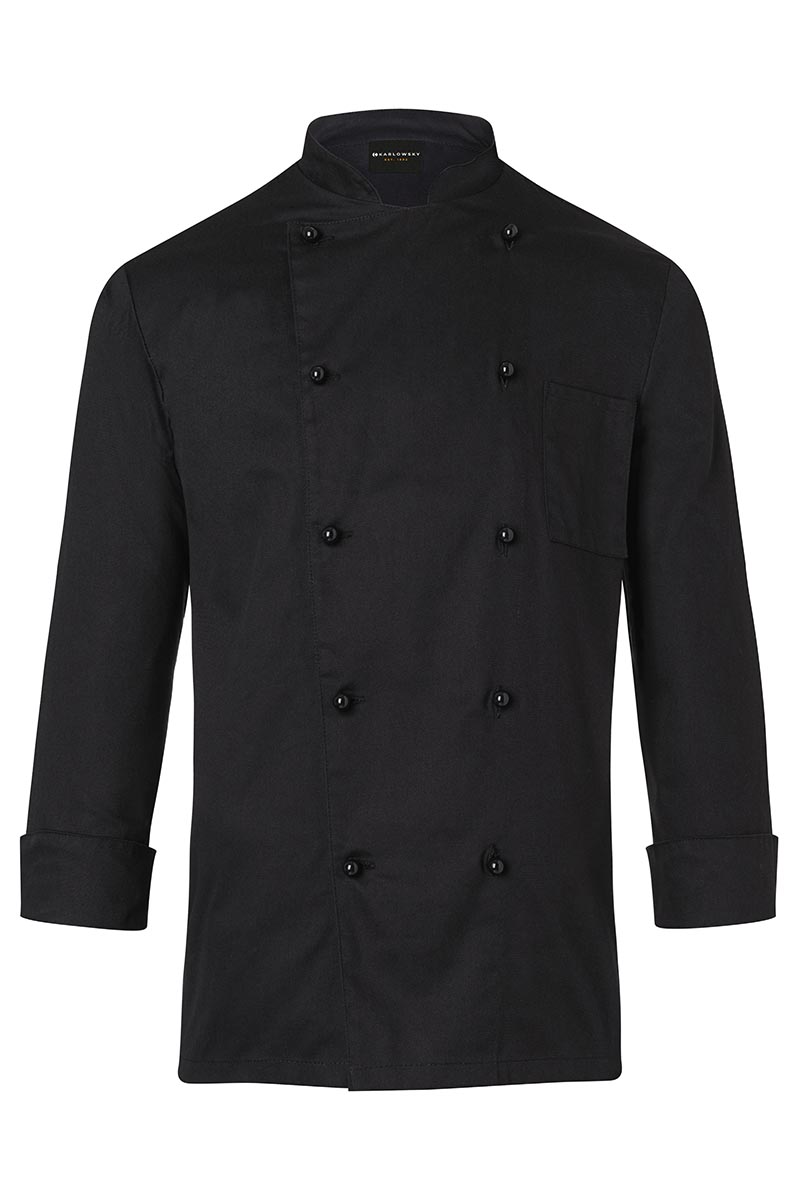 Kochjacke Herren Schwarz – Kochjacke Basic, Detailansicht