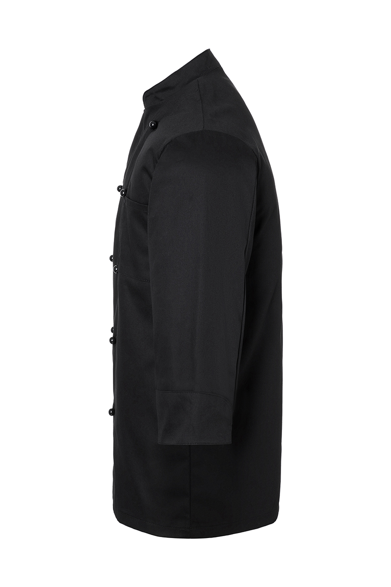 Kochjacke Herren Schwarz – Kochjacke Basic, Detailansicht
