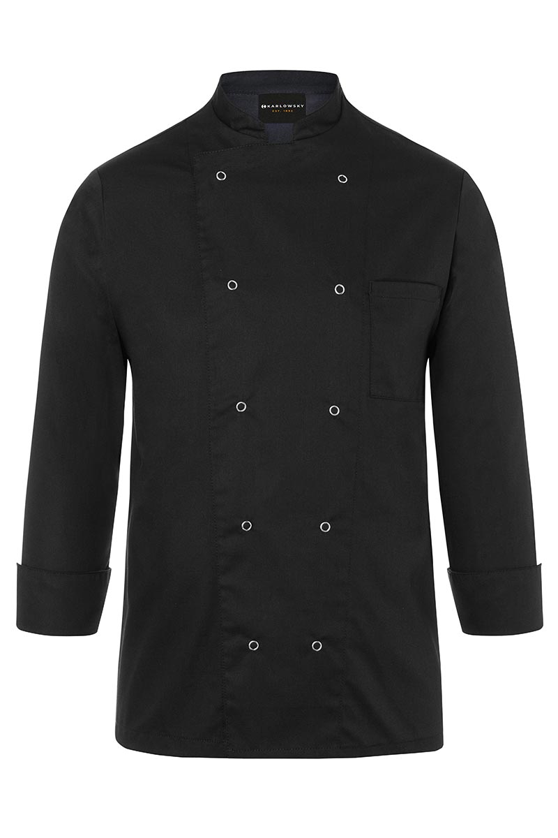 Kochjacke Herren Schwarz – Kochjacke Basic, Detailansicht
