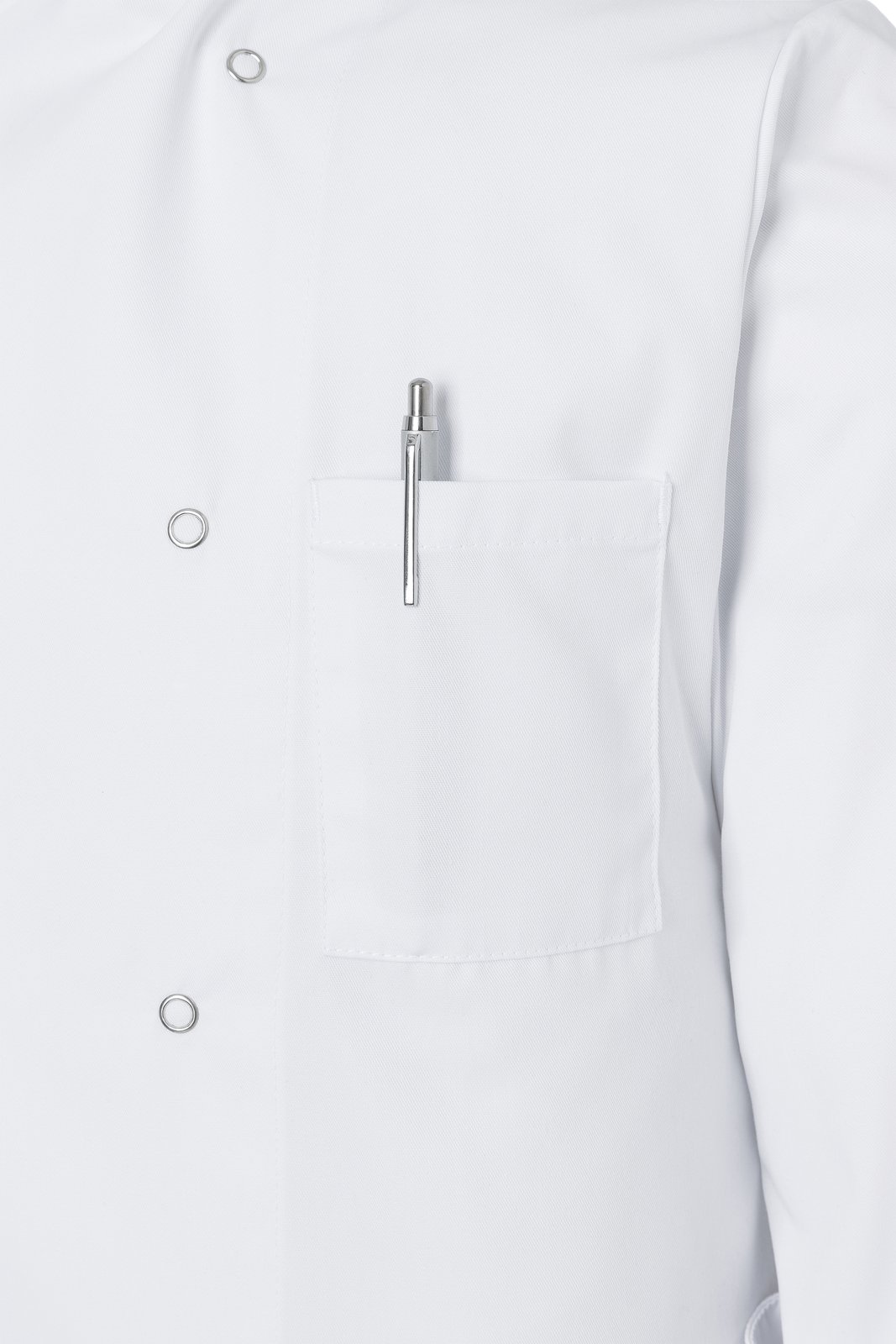Kochjacke Herren Weiß – Kochjacke Basic, Detailansicht