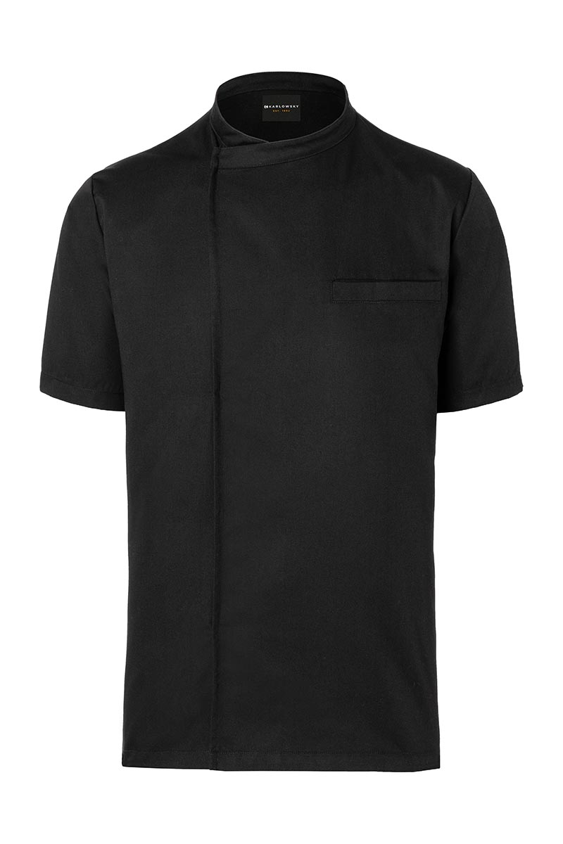Kochjacke Herren Weiß – Kurzarm Überwurf-Kochhemd Basic, Detailansicht