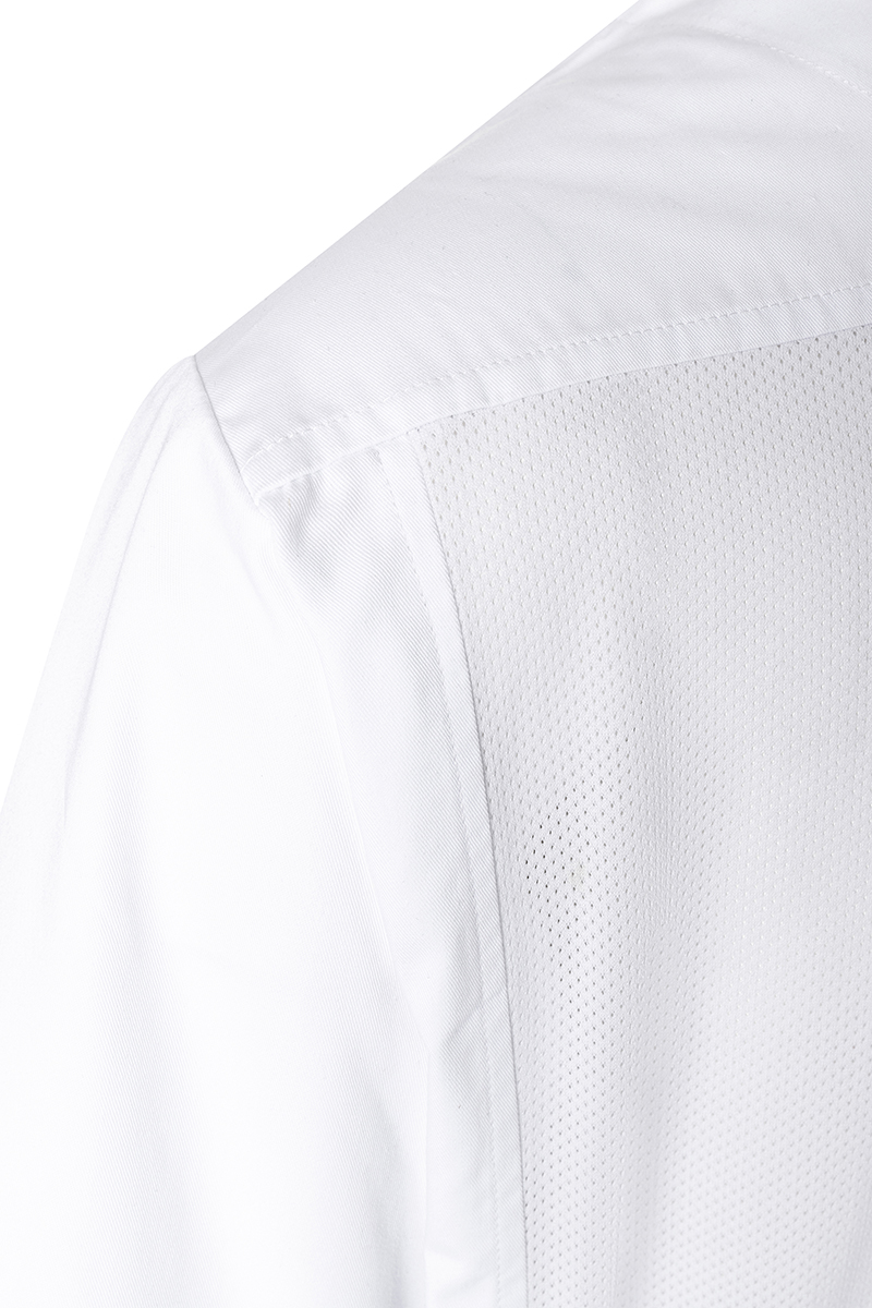 Kochjacke Herren Weiß – Kurzarm Überwurf-Kochhemd Basic, Detailansicht