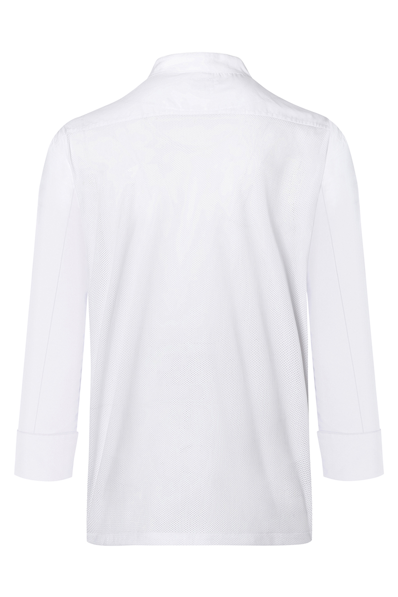 Kochjacke Herren Weiß – Langarm Überwurf-Kochhemd Basic, Detailansicht