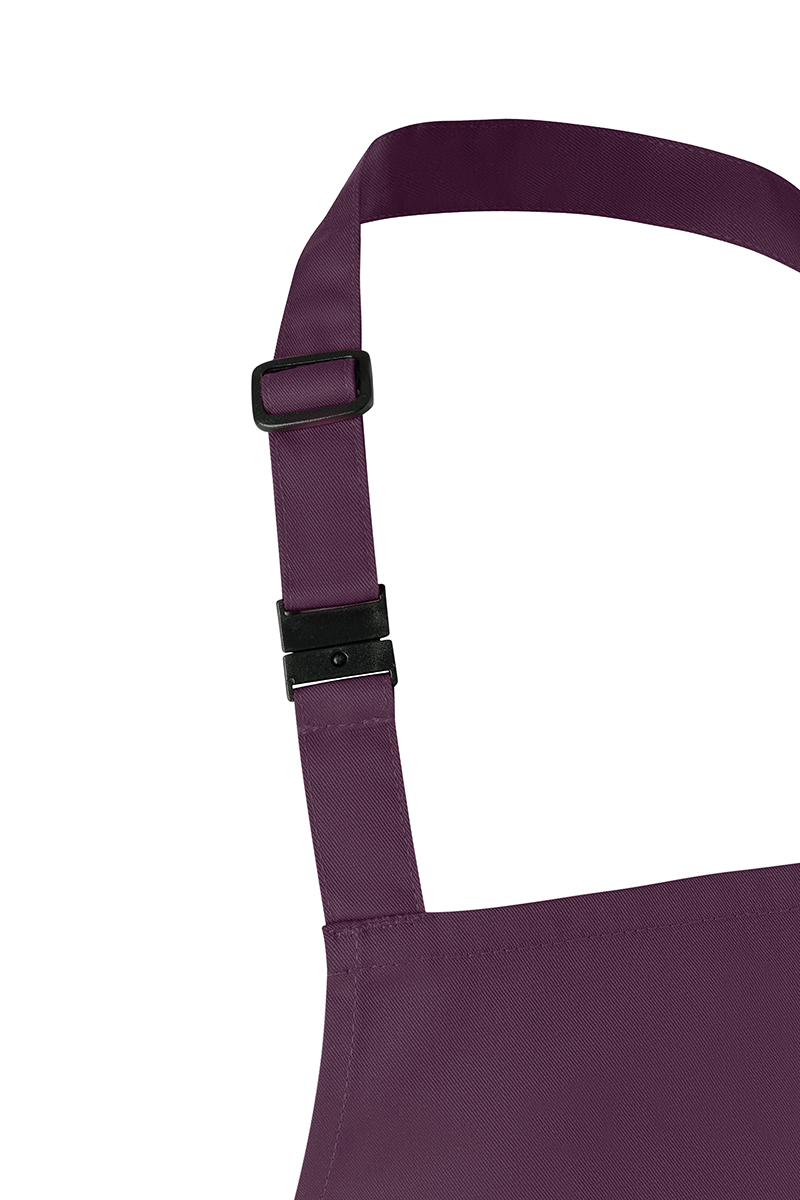 Latzschürze Unisex Aubergine – Kinderlatzschürze Basic mit Schnalle, Detailansicht