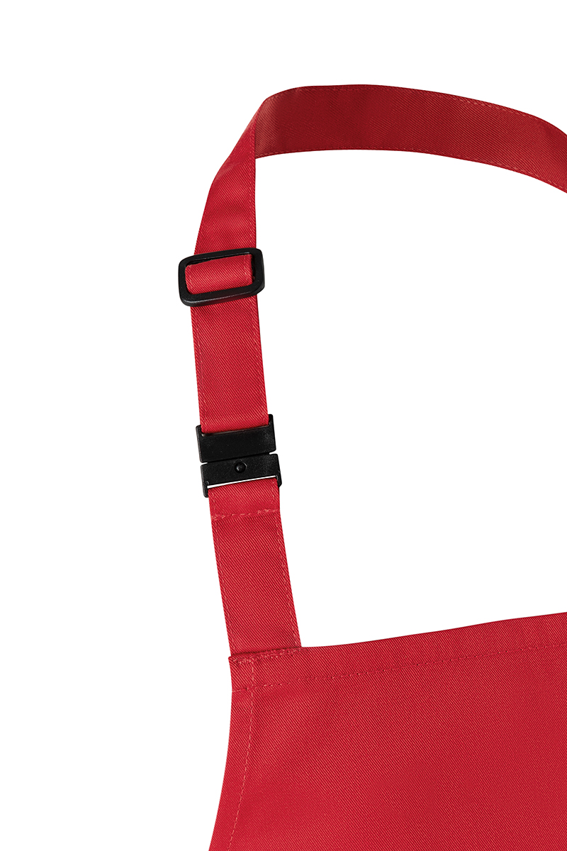 Latzschürze Unisex Rot – Kinderlatzschürze Basic mit Schnalle, Detailansicht