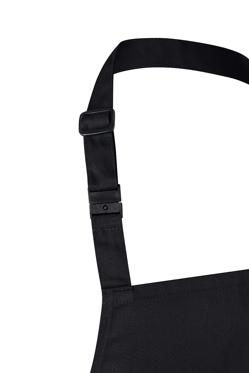 Latzschürze Unisex Schwarz – Kinderlatzschürze Basic mit Schnalle, Detailansicht