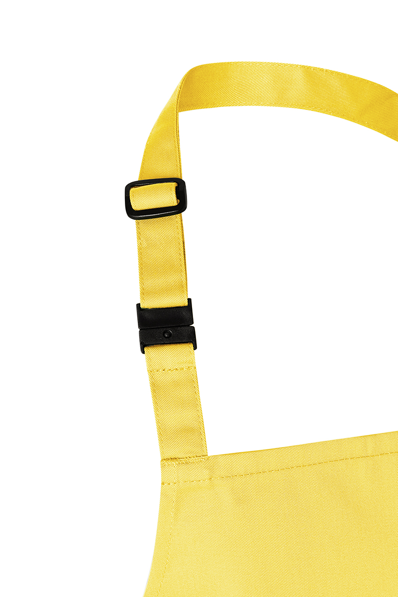 Latzschürze Unisex Sonnengelb – Kinderlatzschürze Basic mit Schnalle, Detailansicht