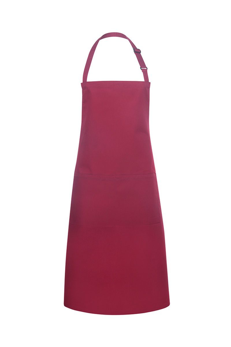 Latzschürze Unisex Bordeaux – Latzschürze Basic mit Schnalle und Tasche, Detailansicht