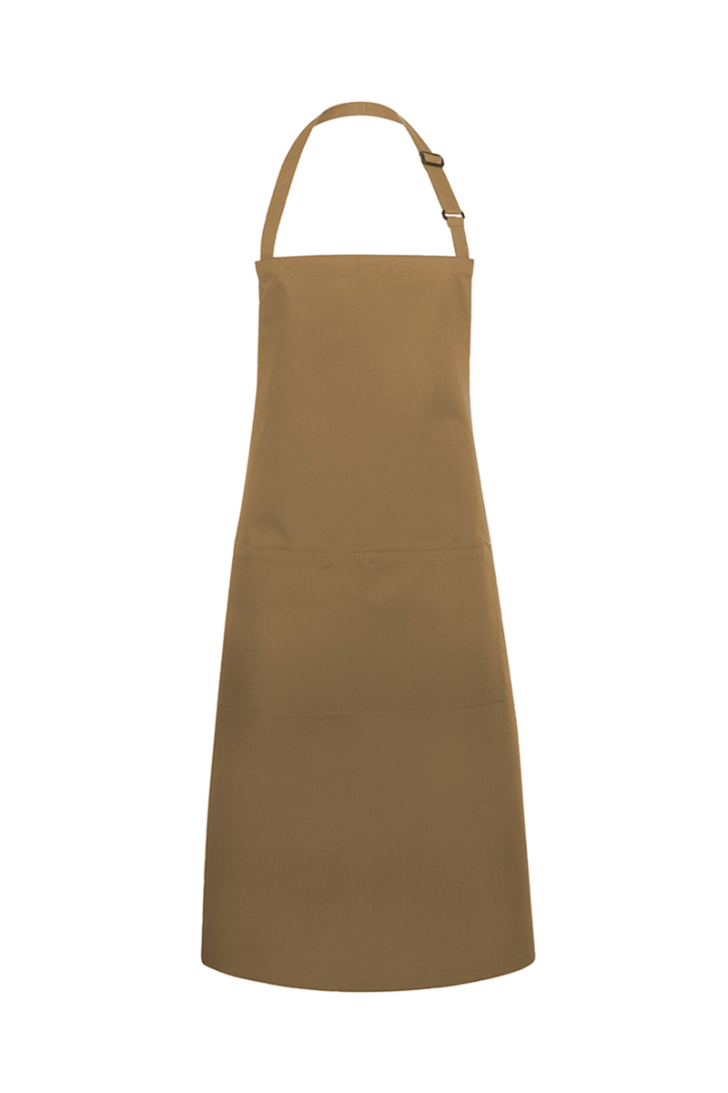 Latzschürze Unisex Camel – Latzschürze Basic mit Schnalle und Tasche, Detailansicht