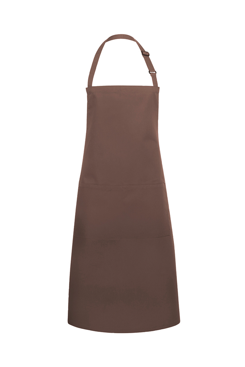 Latzschürze Unisex Hellbraun – Latzschürze Basic mit Schnalle und Tasche, Detailansicht