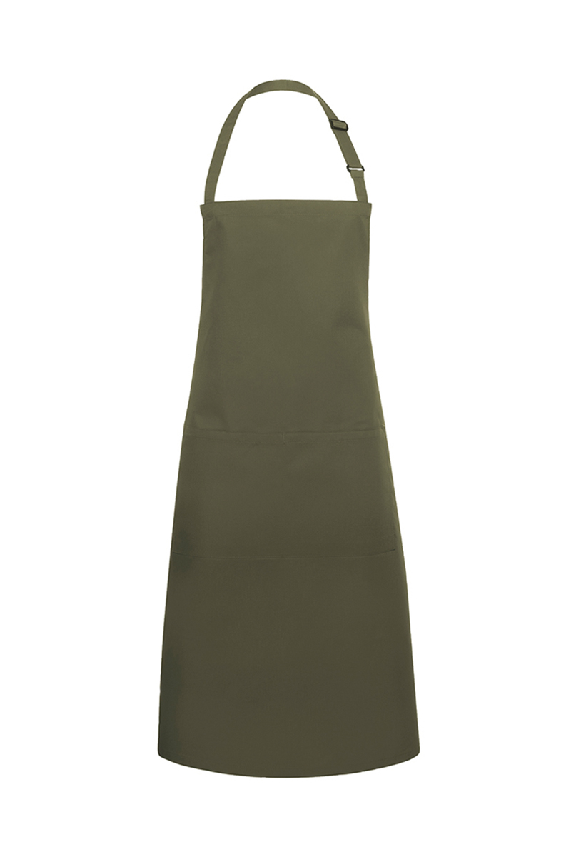 Latzschürze Unisex Moosgrün – Latzschürze Basic mit Schnalle und Tasche, Detailansicht