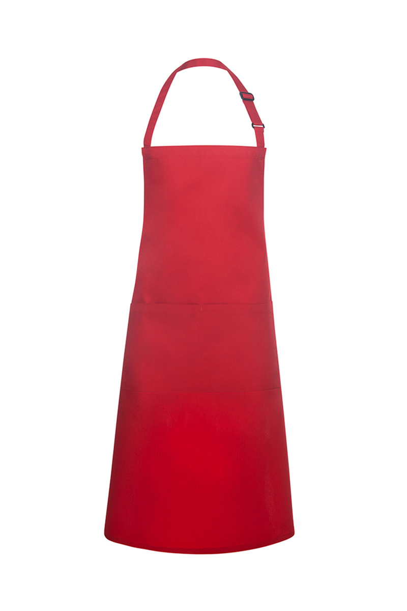Latzschürze Unisex Rot – Latzschürze Basic mit Schnalle und Tasche, Detailansicht
