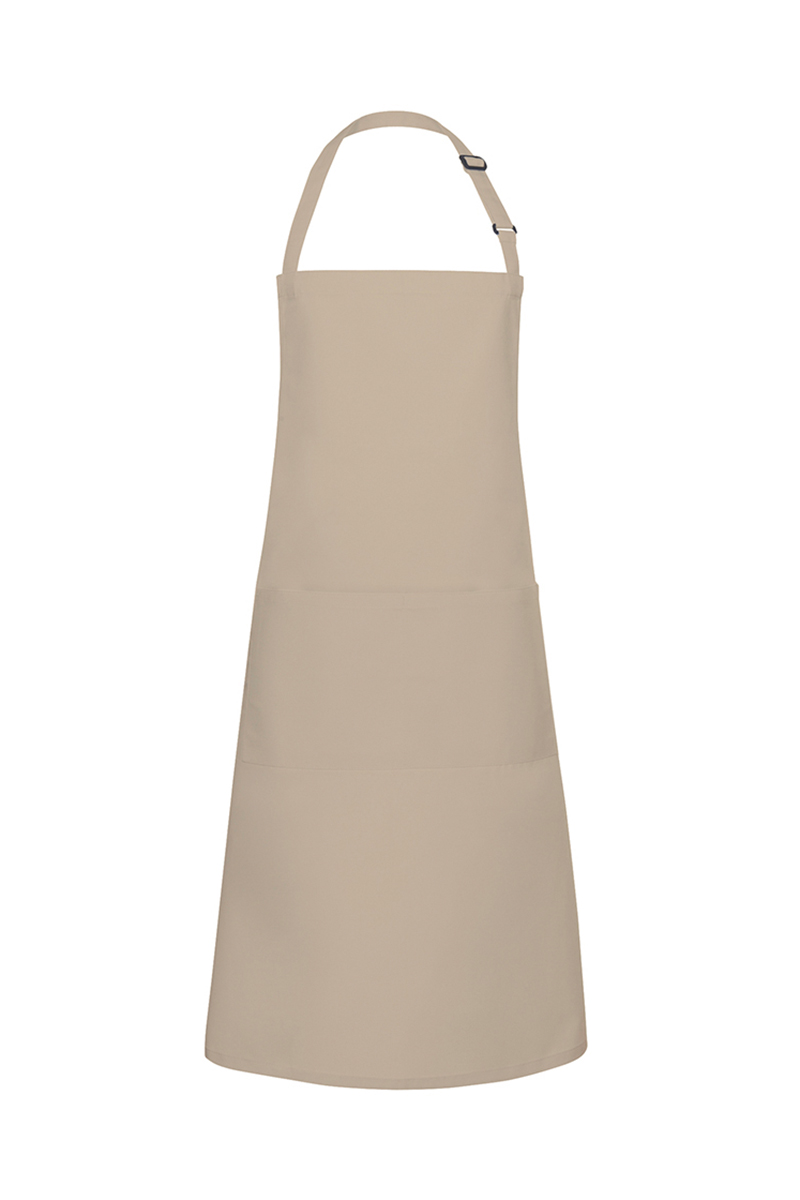 Latzschürze Unisex Sand – Latzschürze Basic mit Schnalle und Tasche, Detailansicht
