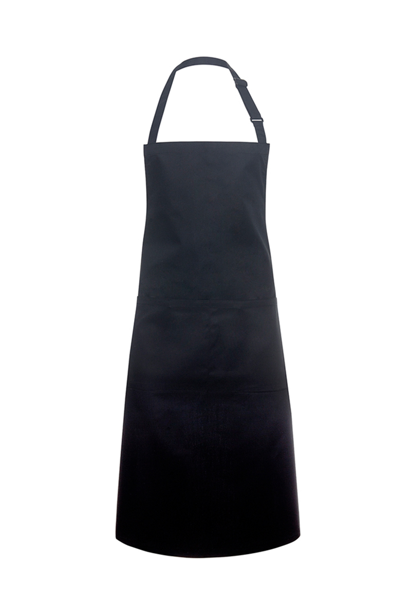 Latzschürze Unisex Schwarz – Latzschürze Basic mit Schnalle und Tasche, Detailansicht