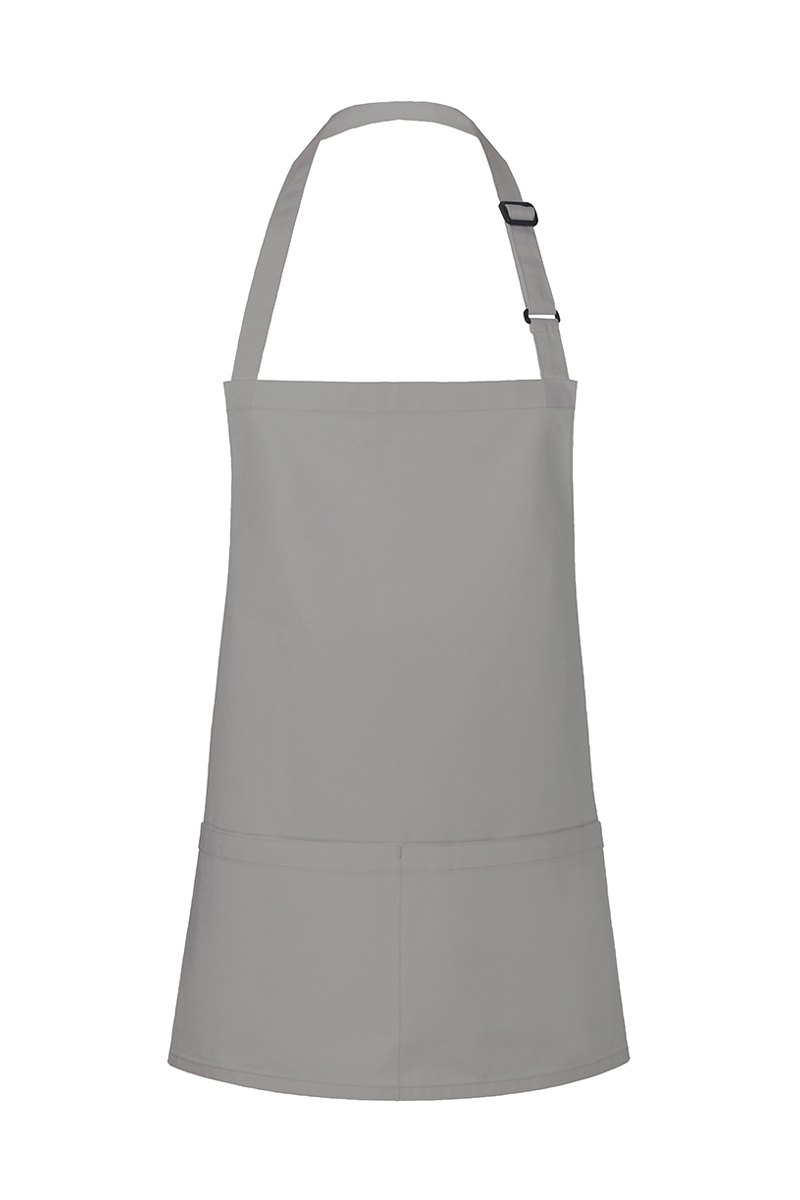 Latzschürze Unisex Basaltgrau – Kurze Latzschürze Basic mit Schnalle und Tasche, Detailansicht
