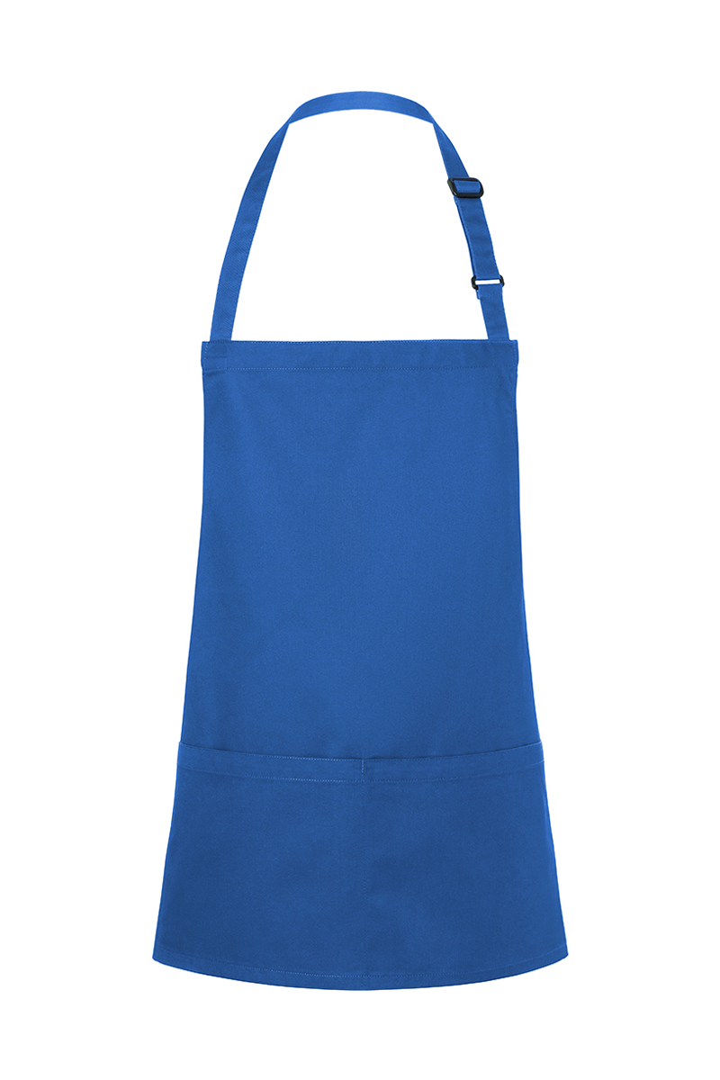 Latzschürze Unisex Blau – Kurze Latzschürze Basic mit Schnalle und Tasche, Detailansicht