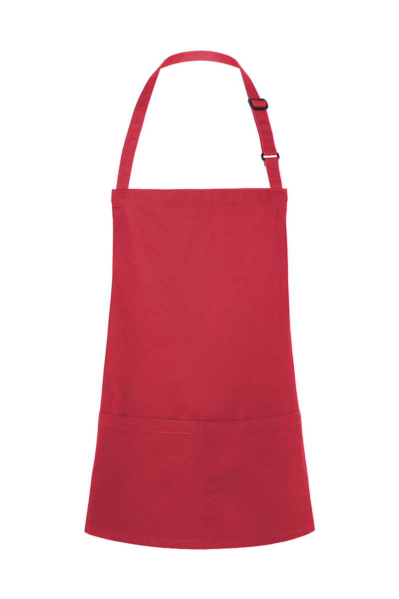 Latzschürze Unisex Himbeere – Kurze Latzschürze Basic mit Schnalle und Tasche, Detailansicht