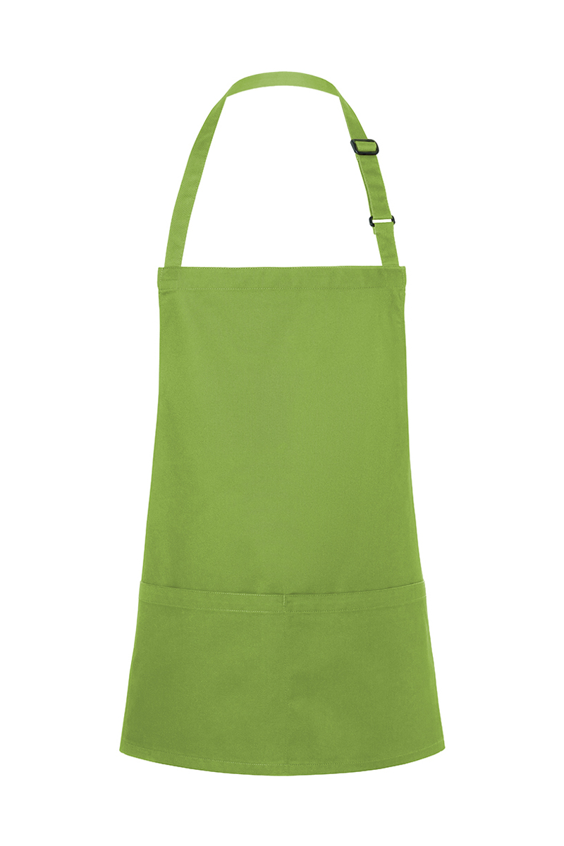Latzschürze Unisex Limette – Kurze Latzschürze Basic mit Schnalle und Tasche, Detailansicht
