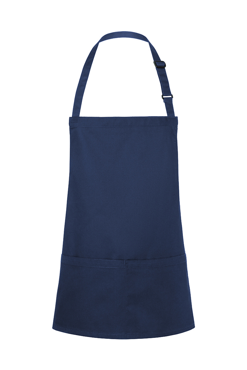 Latzschürze Unisex Marine – Kurze Latzschürze Basic mit Schnalle und Tasche, Detailansicht