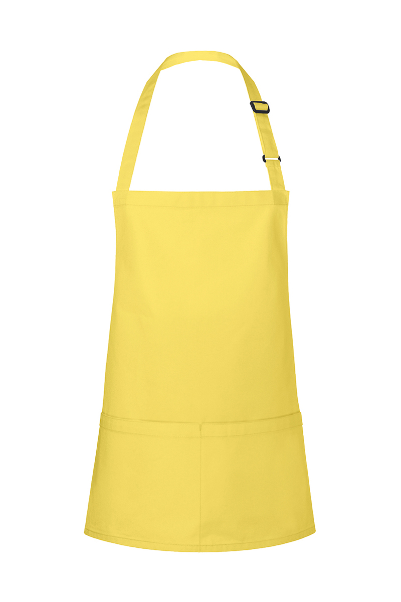 Latzschürze Unisex Sonnengelb – Kurze Latzschürze Basic mit Schnalle und Tasche, Detailansicht