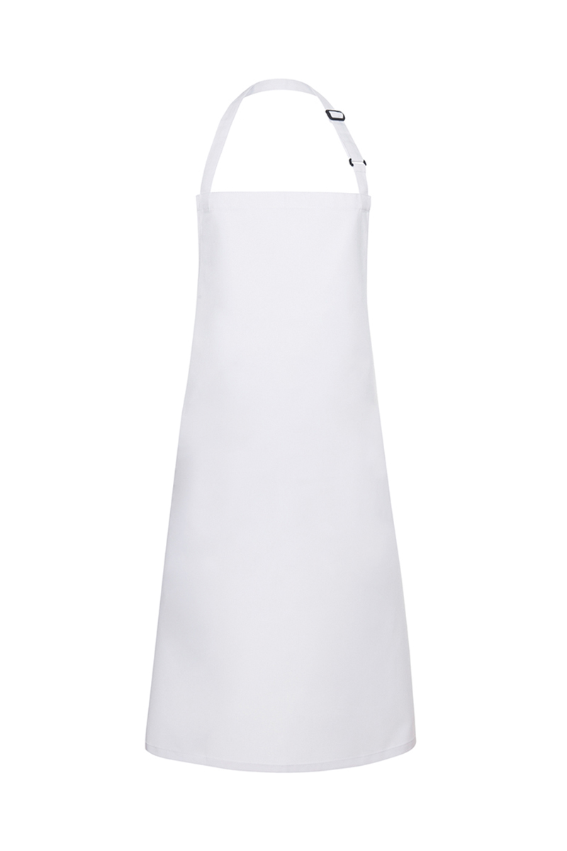 Latzschürze Unisex Weiß – Wasserabweisende Latzschürze Basic mit Schnalle, Detailansicht