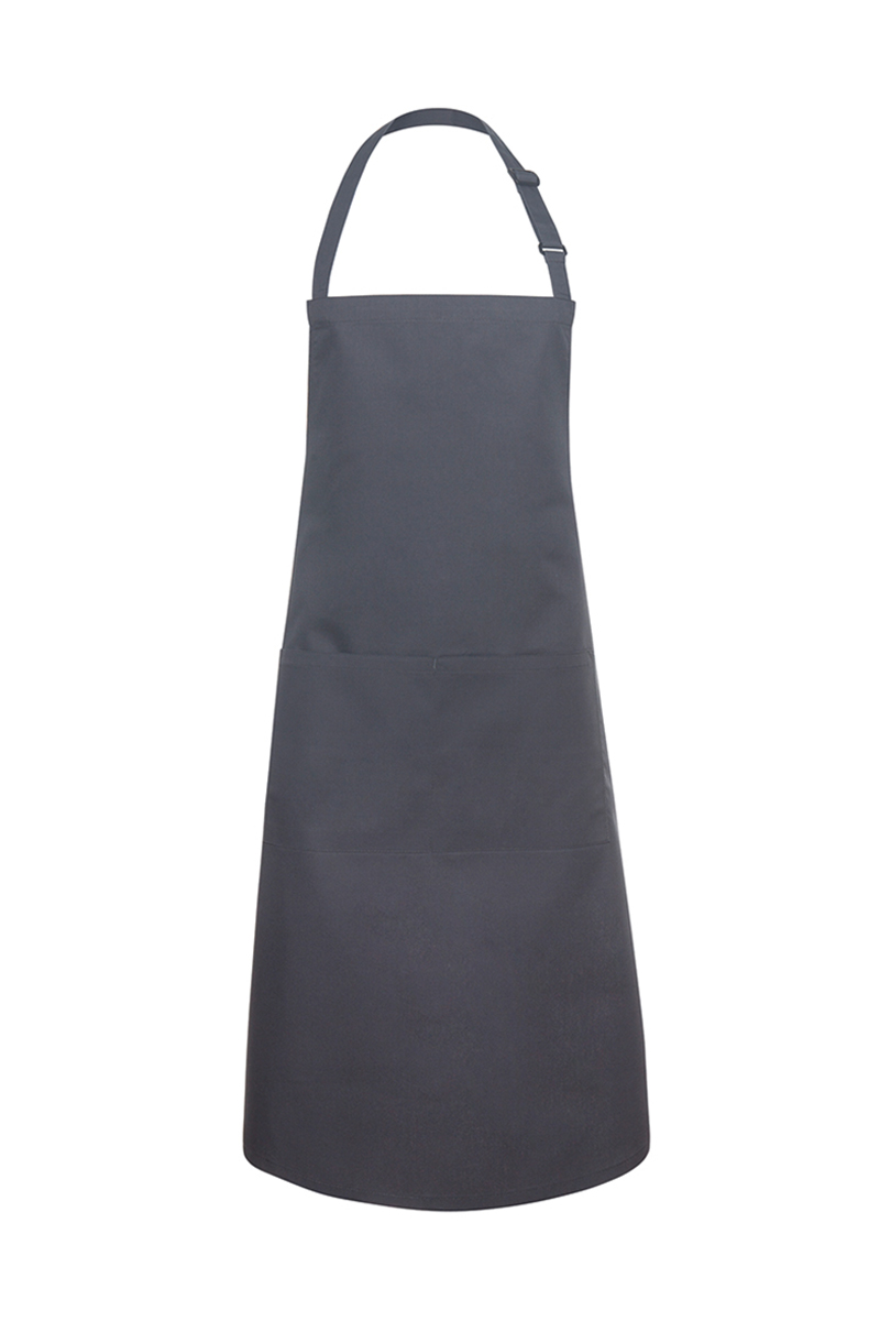 Latzschürze Unisex Anthrazit – XXL-Latzschürze Basic in Übergröße mit Schnalle und Tasche, Detailansicht