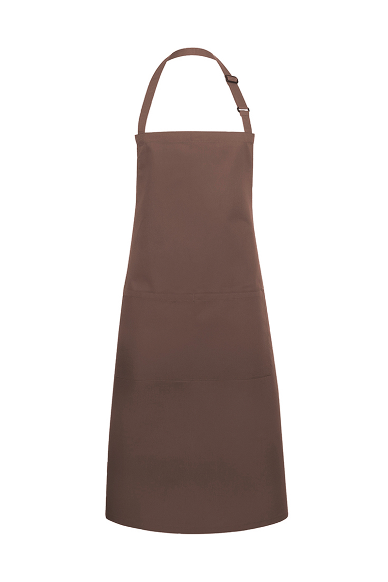 Latzschürze Unisex Hellbraun – XXL-Latzschürze Basic in Übergröße mit Schnalle und Tasche