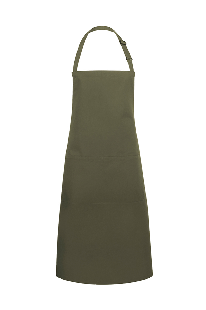 Latzschürze Unisex Moosgrün – XXL-Latzschürze Basic in Übergröße mit Schnalle und Tasche