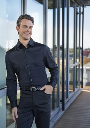 Hemd Herren – Langarm Herrenhemd Active-Stretch in Slim-Fit