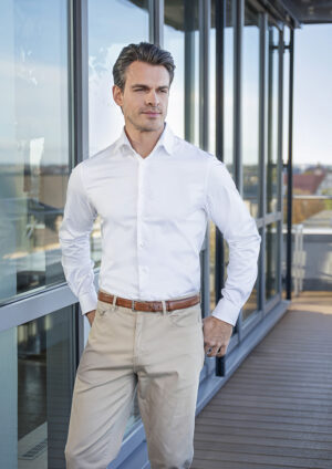 Hemd Herren – Langarm Herrenhemd Active-Stretch in Slim-Fit