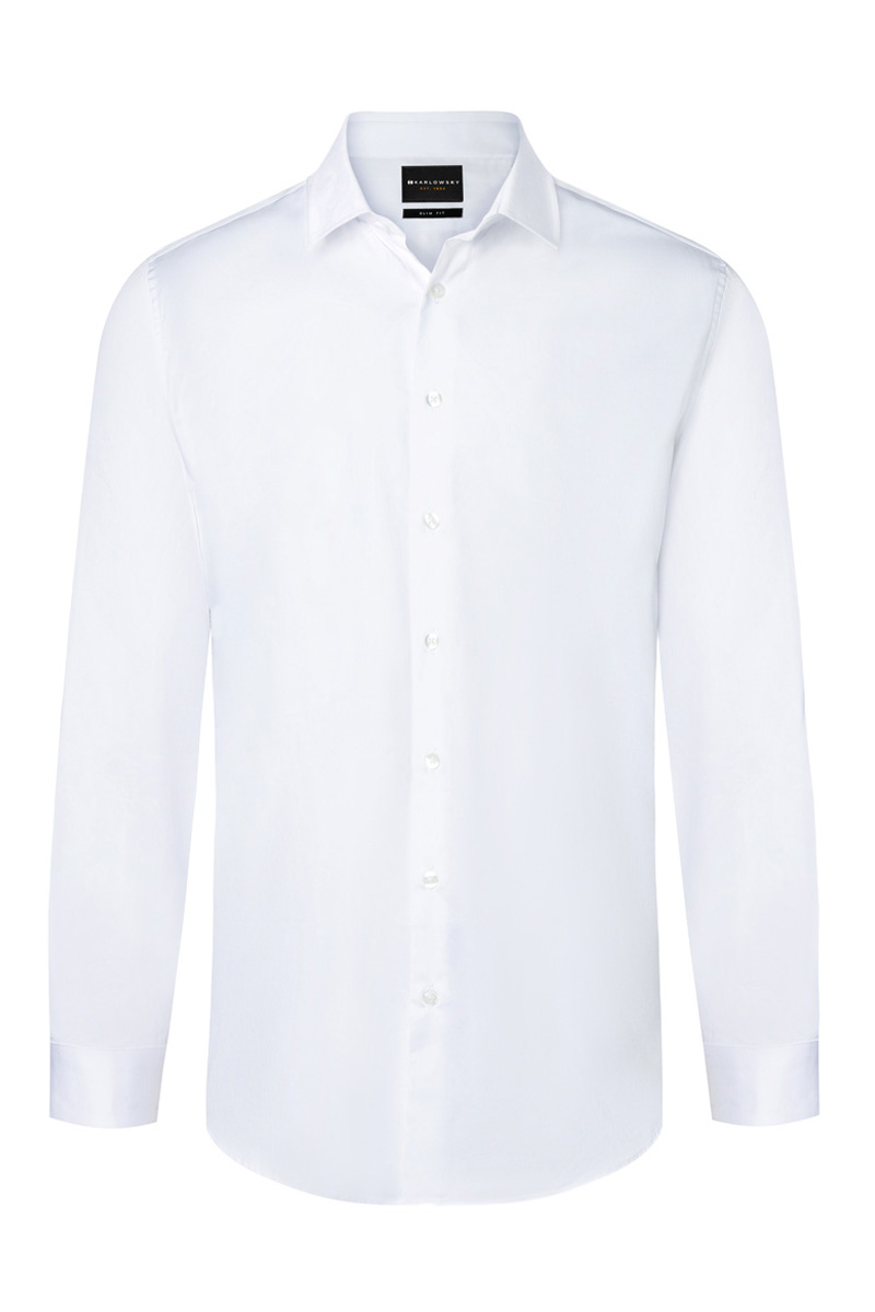 Hemd Herren Weiß – Langarm Herrenhemd Active-Stretch in Modern-Fit, Detailansicht