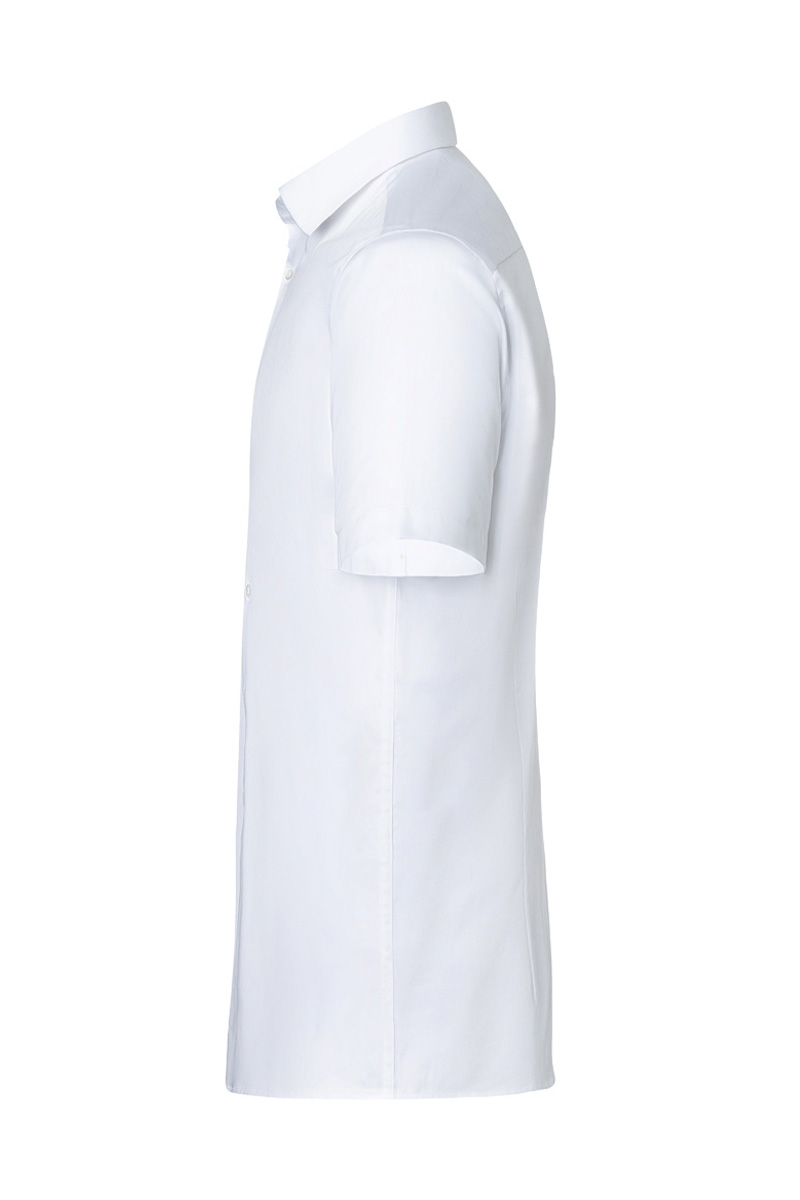 Hemd Herren Weiß – Kurzarm Herrenhemd Active-Stretch in Modern-Fit, Detailansicht