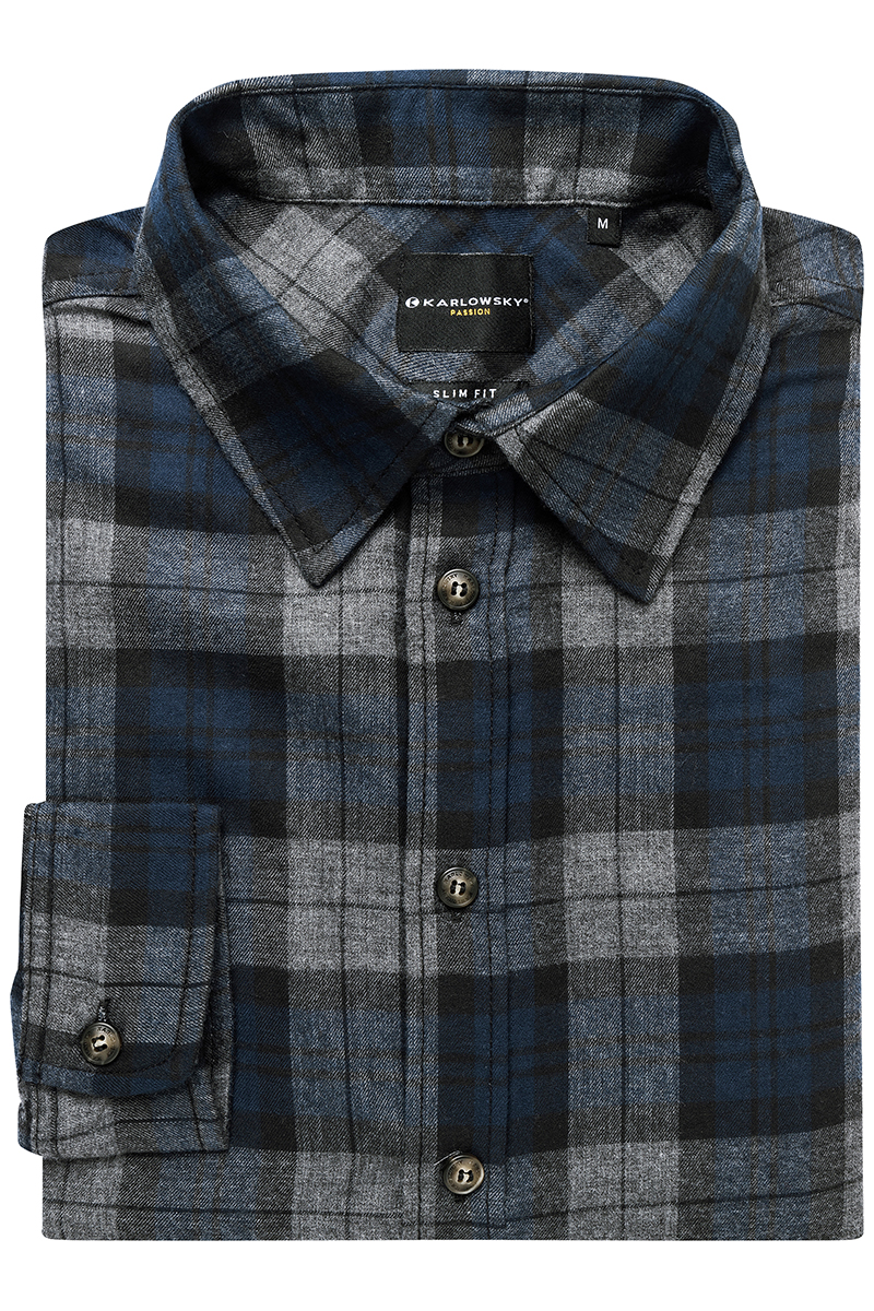 Hemd Herren Marine – Herren Karohemd Urban-Style, Detailansicht