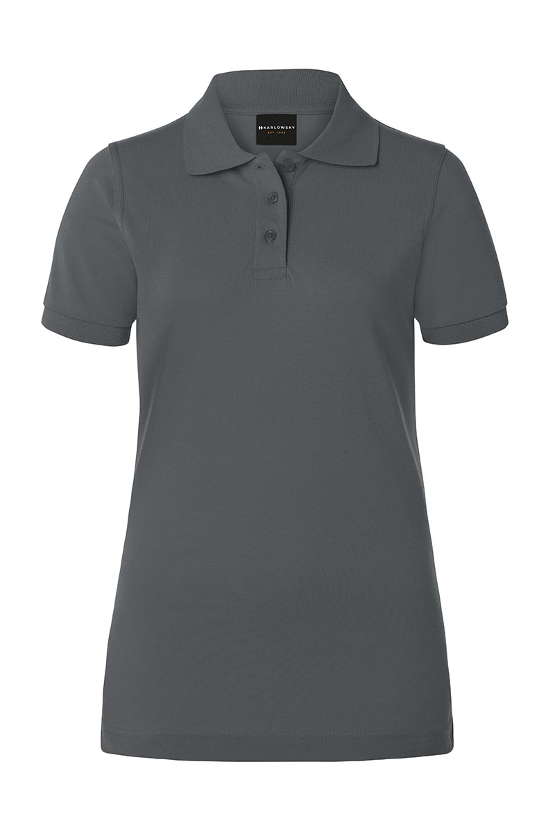 Poloshirt Damen Anthrazit – Damen Workwear Poloshirt Basic, Detailansicht
