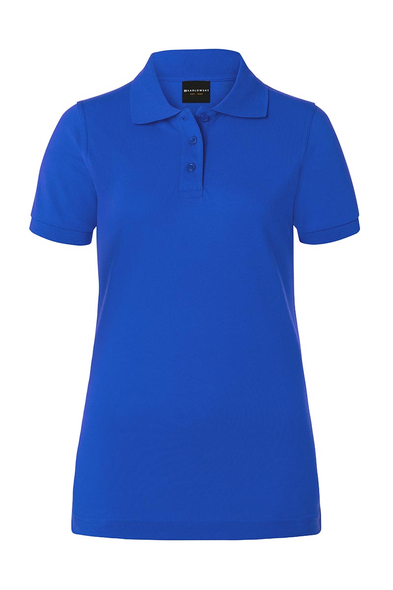 Poloshirt Damen Blau – Damen Workwear Poloshirt Basic, Detailansicht