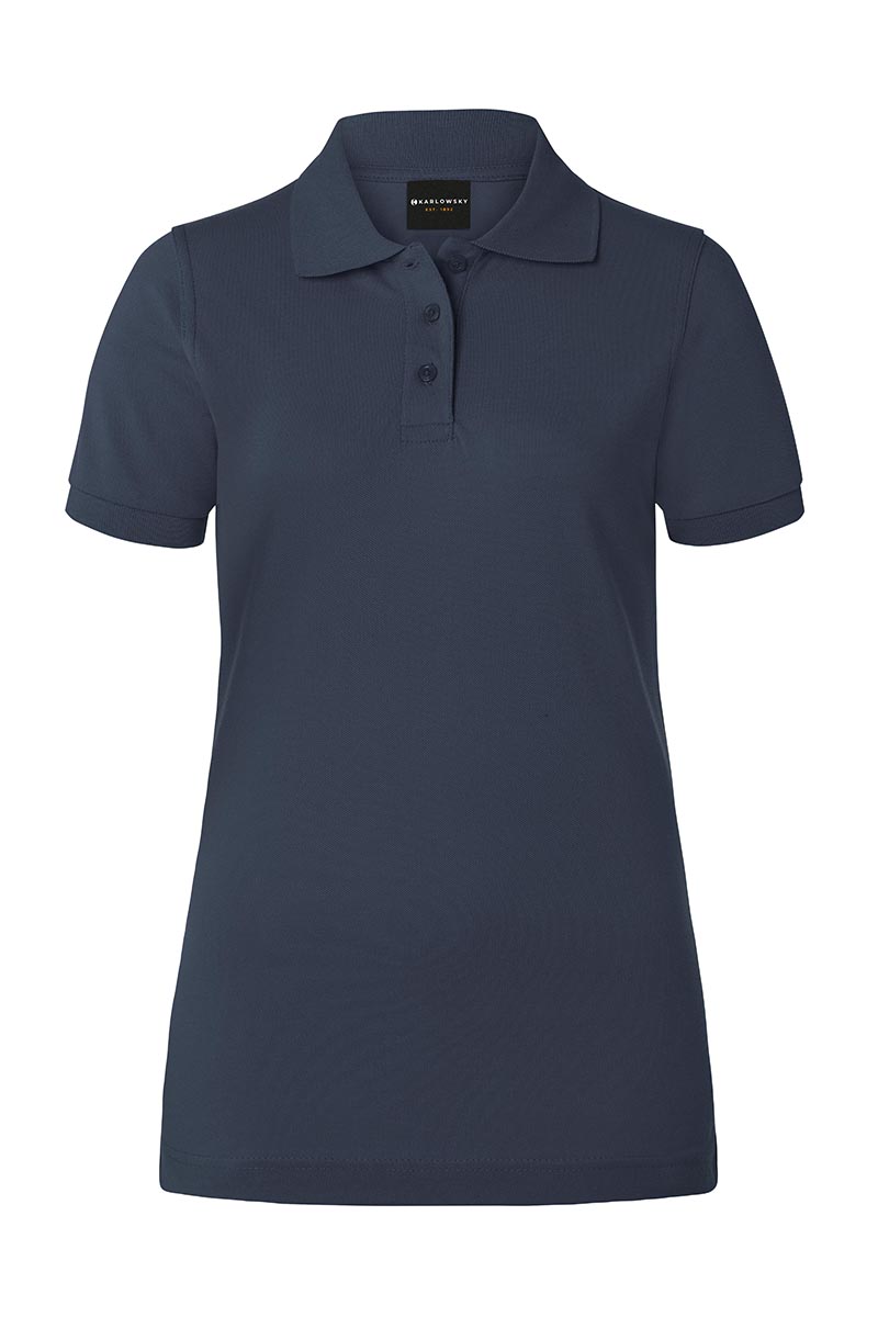 Poloshirt Damen Marine – Damen Workwear Poloshirt Basic, Detailansicht