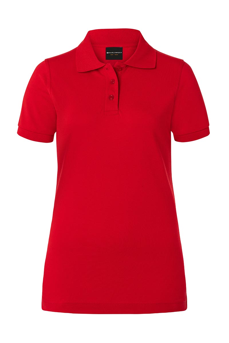 Poloshirt Damen Rot – Damen Workwear Poloshirt Basic, Detailansicht