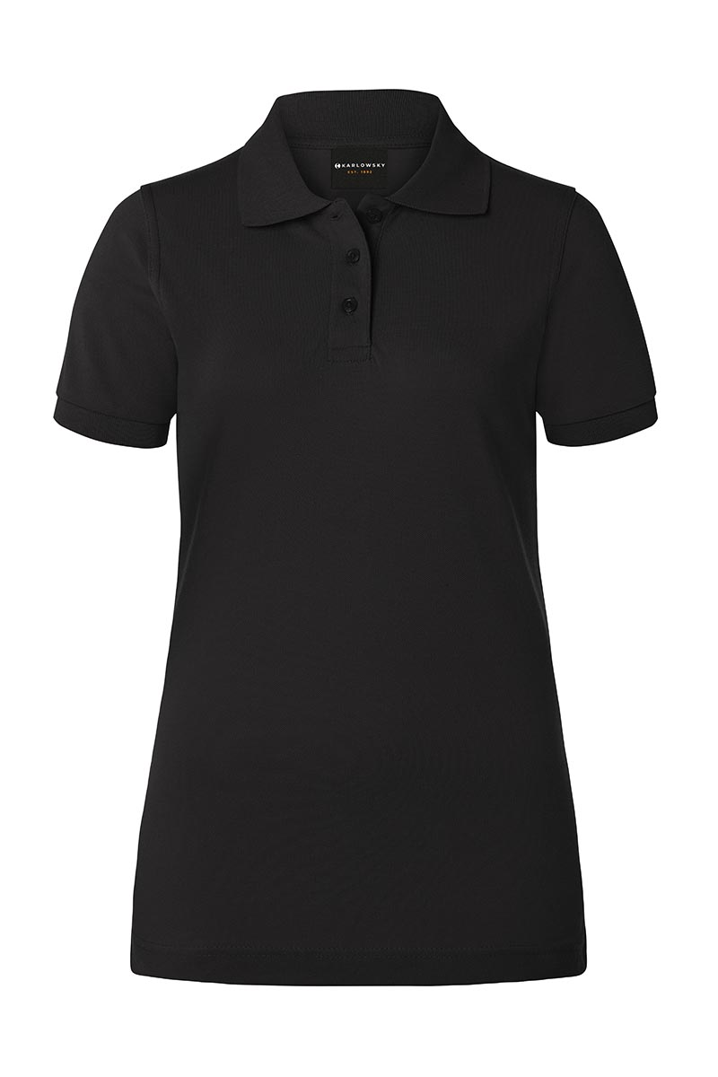 Poloshirt Damen Schwarz – Damen Workwear Poloshirt Basic, Detailansicht