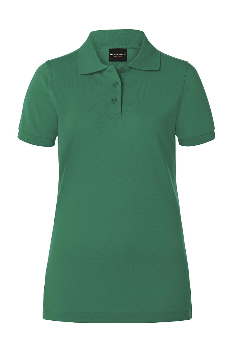 Poloshirt Damen Waldgrün – Damen Workwear Poloshirt Basic, Detailansicht