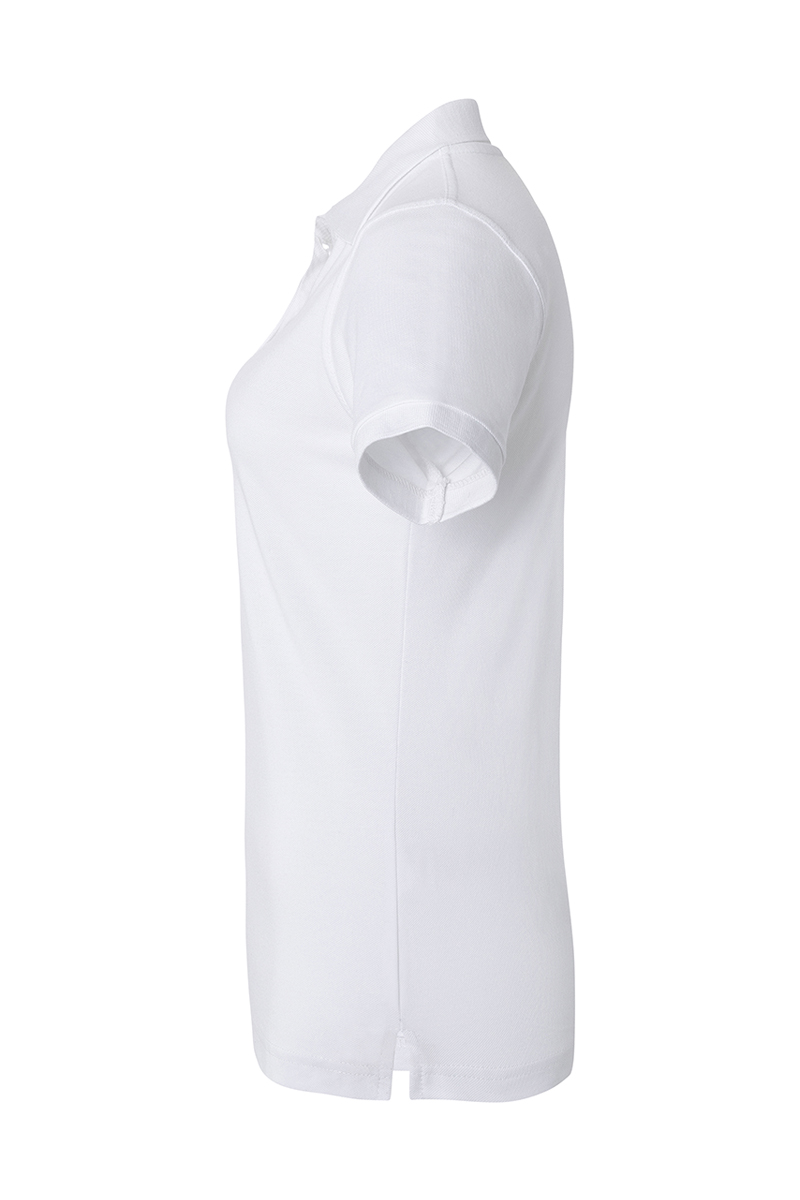 Poloshirt Damen Weiß – Damen Workwear Poloshirt Basic, Detailansicht