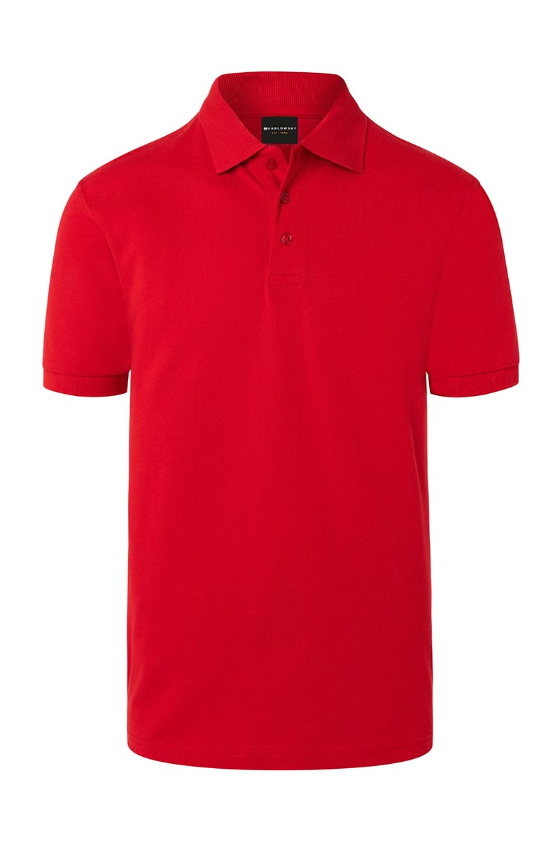 Poloshirt Herren Rot – Herren Workwear Poloshirt Basic, Detailansicht