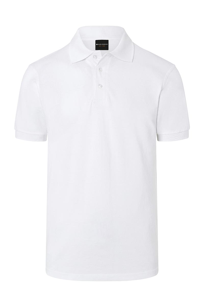 Poloshirt Herren Weiß – Herren Workwear Poloshirt Basic, Detailansicht