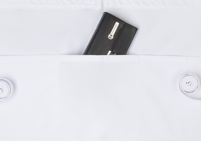 Vorbinder Unisex Weiß – Vorbinder Basic mit Tasche, Detailansicht
