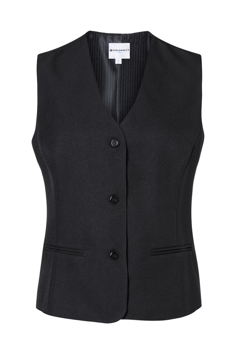 Kellnerweste Damen Schwarz – Damenweste Basic, Detailansicht