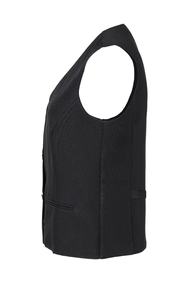 Kellnerweste Damen Schwarz – Damenweste Basic, Detailansicht
