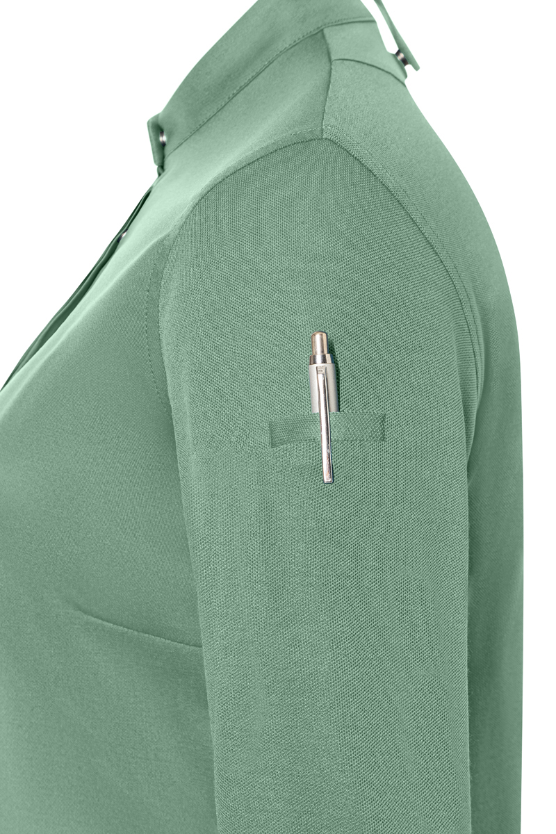 Kochjacke Damen Pastellgrün – Langarm Damenkochjacke DIAMOND CUT® Avantgarde, Detailansicht