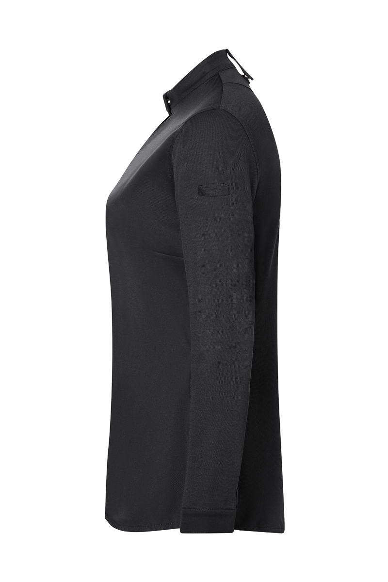 Kochjacke Damen Schwarz – Langarm Damenkochjacke DIAMOND CUT® Avantgarde, Detailansicht