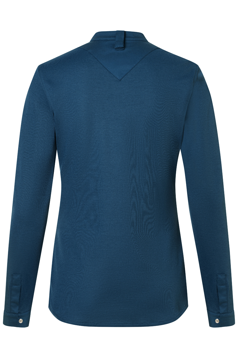 Kochjacke Damen Stahlblau – Langarm Damenkochjacke DIAMOND CUT® Avantgarde, Detailansicht