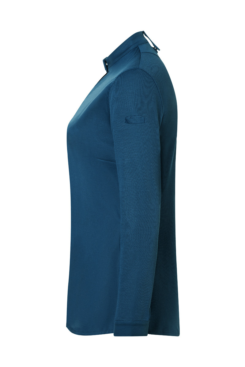 Kochjacke Damen Stahlblau – Langarm Damenkochjacke DIAMOND CUT® Avantgarde, Detailansicht