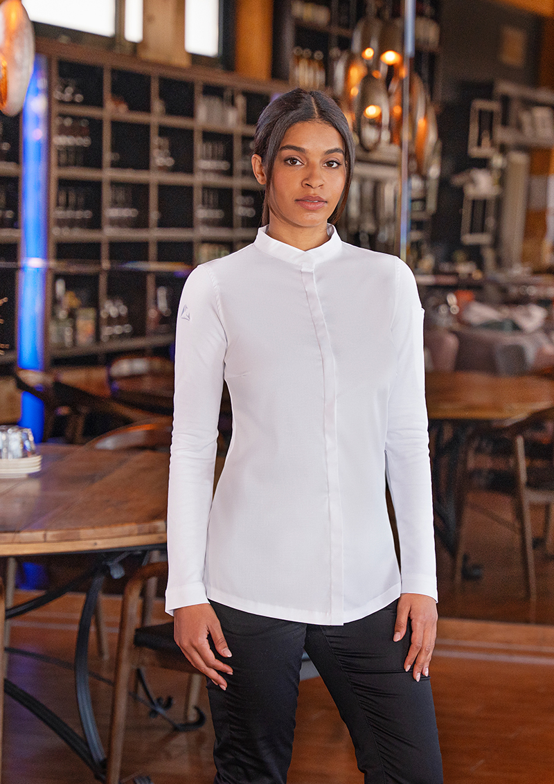 Kochjacke Damen Weiß – Langarm Damenkochjacke DIAMOND CUT® Avantgarde